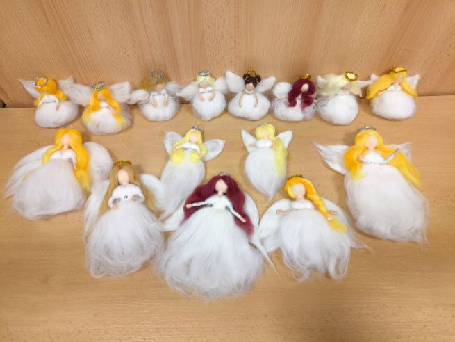 Andělka na zavěšení - kurz plstění